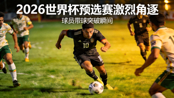 足球新闻：2026世界杯预选赛激烈角逐，球员带球突破瞬间